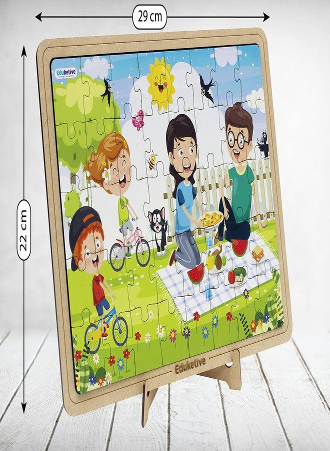 Eduketive مجموعة ألغاز الصور المقطوعة Educetive PuzzleDecor Family TIME، 6 قطع، 40 قطعة، هدية مثالية لأعياد الميلاد - Image 2